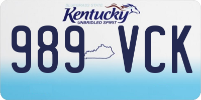 KY license plate 989VCK