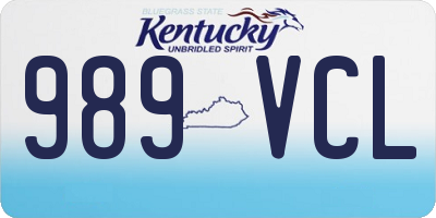 KY license plate 989VCL