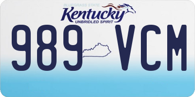 KY license plate 989VCM