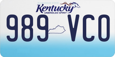 KY license plate 989VCO