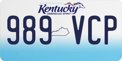KY license plate 989VCP