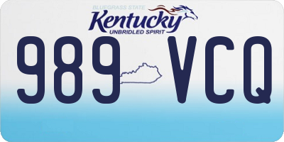KY license plate 989VCQ