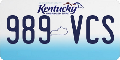 KY license plate 989VCS