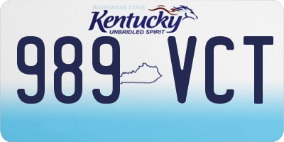 KY license plate 989VCT