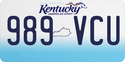 KY license plate 989VCU