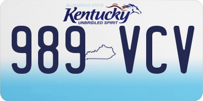 KY license plate 989VCV