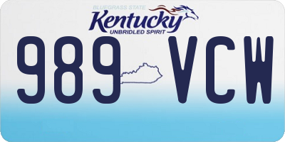 KY license plate 989VCW