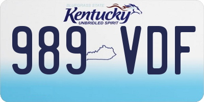 KY license plate 989VDF