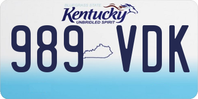 KY license plate 989VDK
