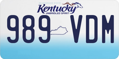 KY license plate 989VDM