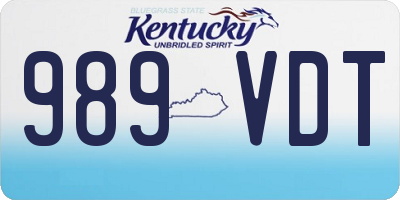 KY license plate 989VDT