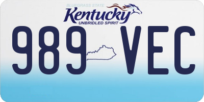 KY license plate 989VEC