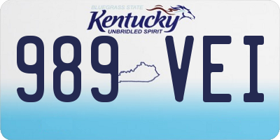 KY license plate 989VEI