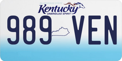 KY license plate 989VEN