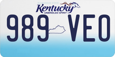 KY license plate 989VEO