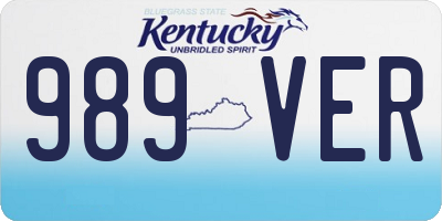 KY license plate 989VER