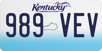 KY license plate 989VEV
