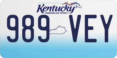 KY license plate 989VEY