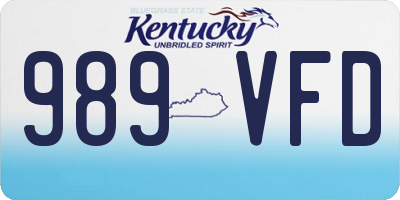 KY license plate 989VFD