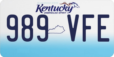 KY license plate 989VFE