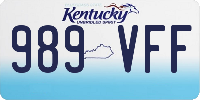 KY license plate 989VFF