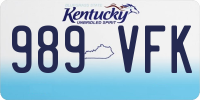 KY license plate 989VFK