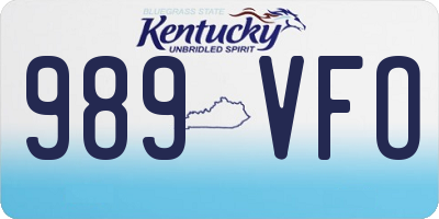 KY license plate 989VFO