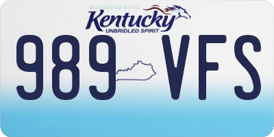 KY license plate 989VFS