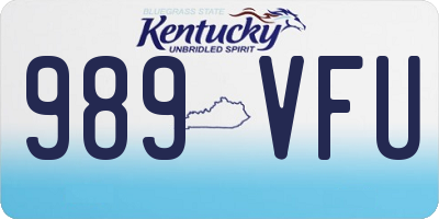 KY license plate 989VFU