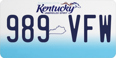 KY license plate 989VFW