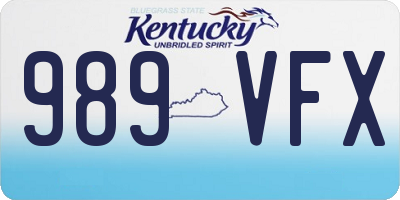 KY license plate 989VFX