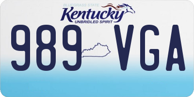 KY license plate 989VGA
