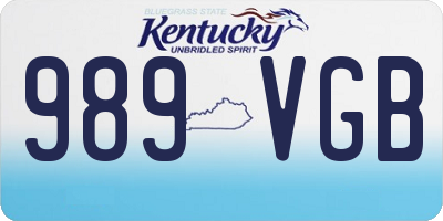 KY license plate 989VGB