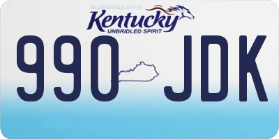 KY license plate 990JDK