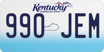 KY license plate 990JEM
