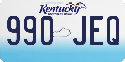 KY license plate 990JEQ