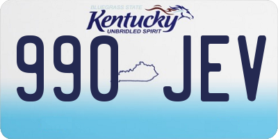 KY license plate 990JEV