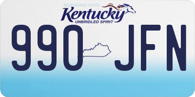 KY license plate 990JFN