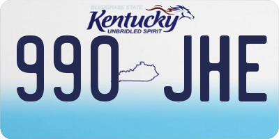 KY license plate 990JHE