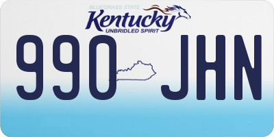 KY license plate 990JHN
