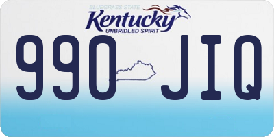 KY license plate 990JIQ