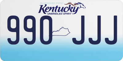 KY license plate 990JJJ
