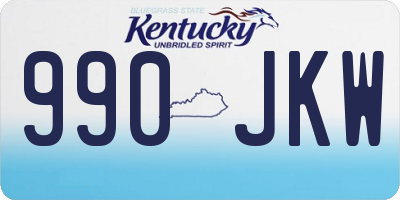 KY license plate 990JKW