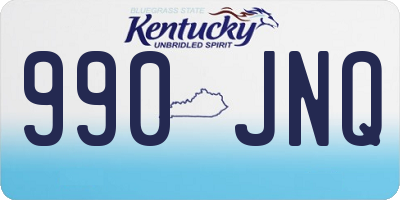 KY license plate 990JNQ