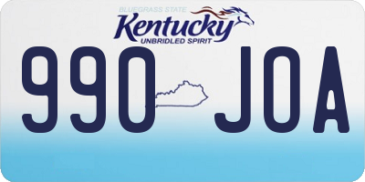 KY license plate 990JOA