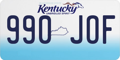 KY license plate 990JOF