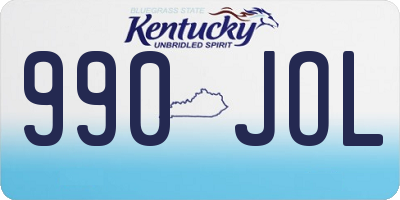 KY license plate 990JOL