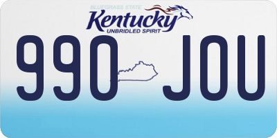 KY license plate 990JOU