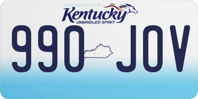 KY license plate 990JOV