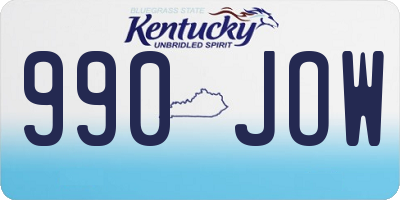KY license plate 990JOW